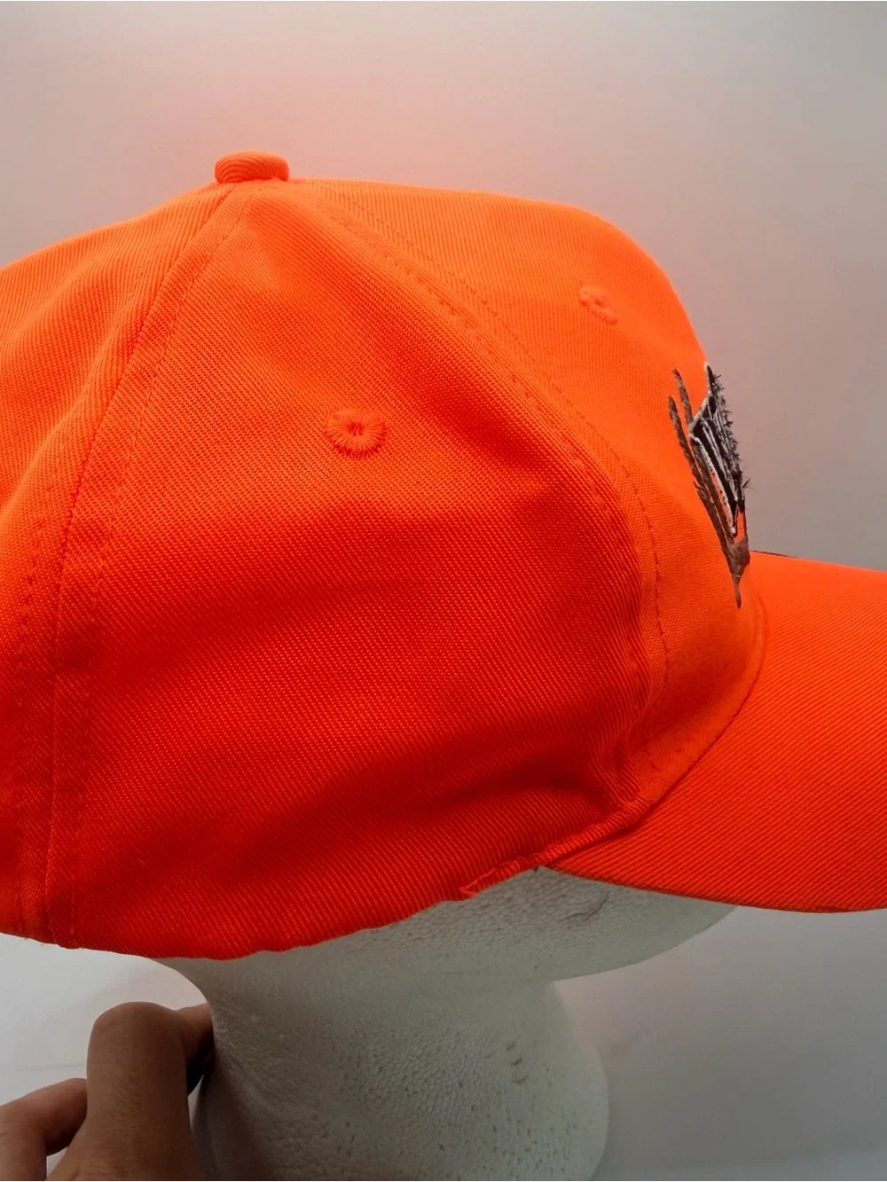Vintage Whitetails Unlimited Hat Blaze Orange Hunting Safety Cap Adjustable
